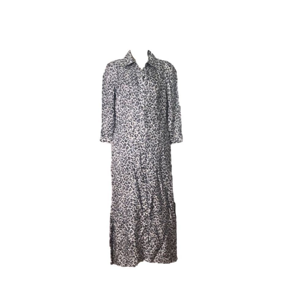 J.McLAUGHLIN PALOMA SILK WATERCOLOR CHEETAH DRESS SIZE. XS